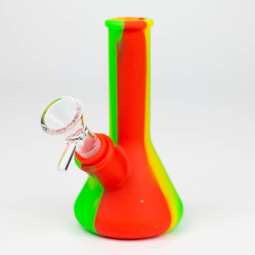 5" Tricolor silicone mini beaker water bong [71-Top09]_1