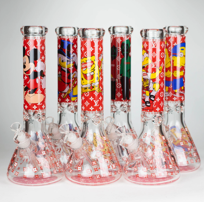 14" Cartoon Glow 9 mm glass bong [PIP835]_0