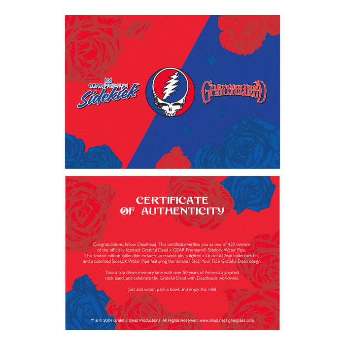 GEAR PREMIUM GRATEFUL DEAD STEAL YOUR FACE SIDEKICK BONG (LTD EDITION OF 420) - 12"