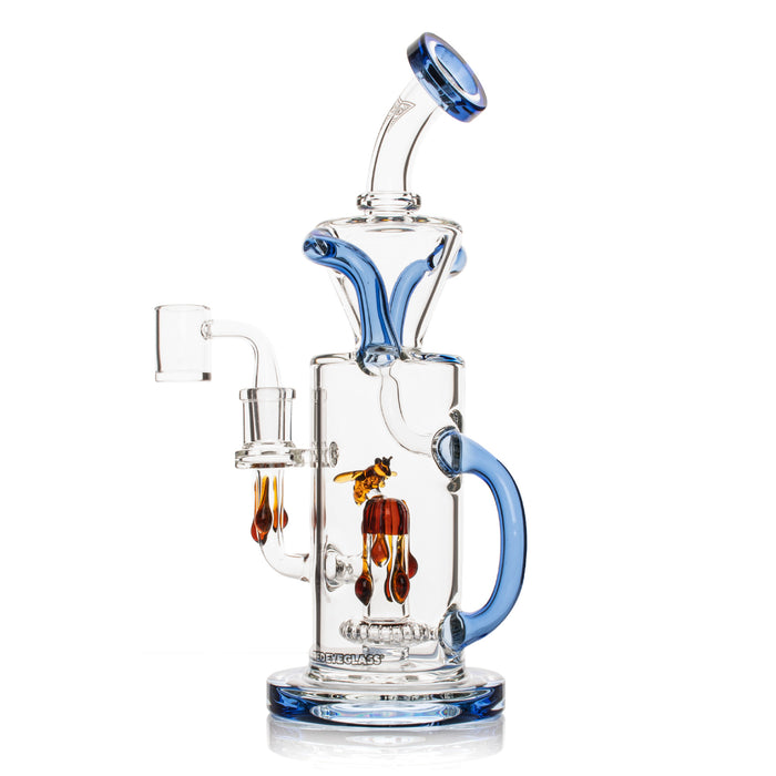 RED EYE GLASS APIARY DUAL UPTAKE KLEIN RECYCLER RIG - 10"