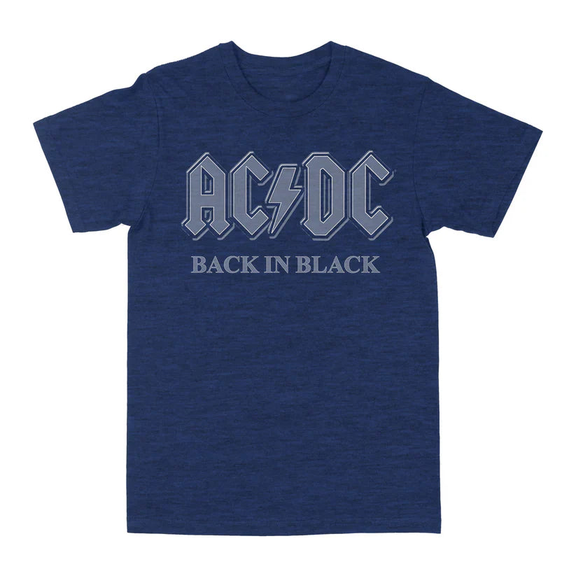 AC/CD | "BACK IN BLACK" Unisex's T-Shirt Heather Navy- Officially Licensed_0