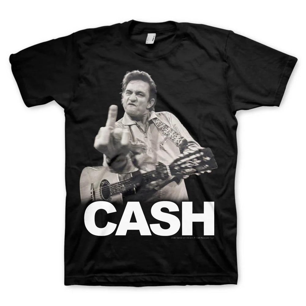 Johnny Cash | "The Finger" Men's  T-Shirt Black - Officially Licensed_0