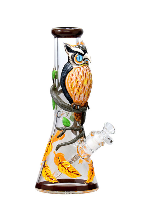 NICE GLASS 3D WRAP OWL BONG - 12.5"