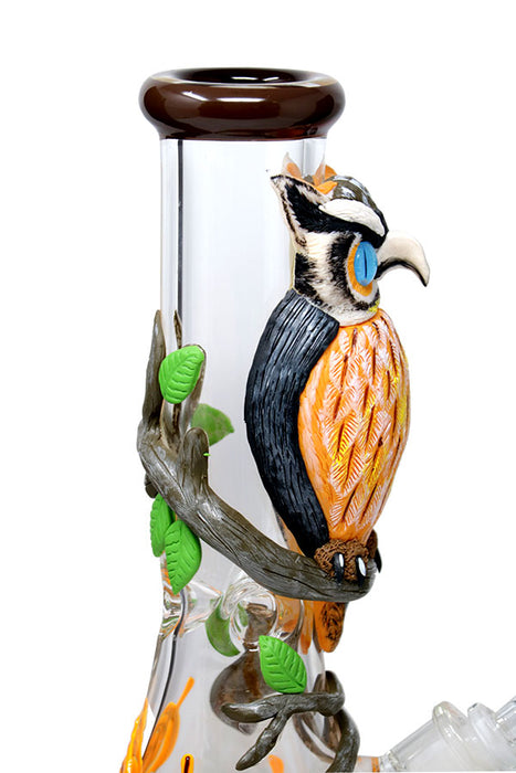 NICE GLASS 3D WRAP OWL BONG - 12.5"