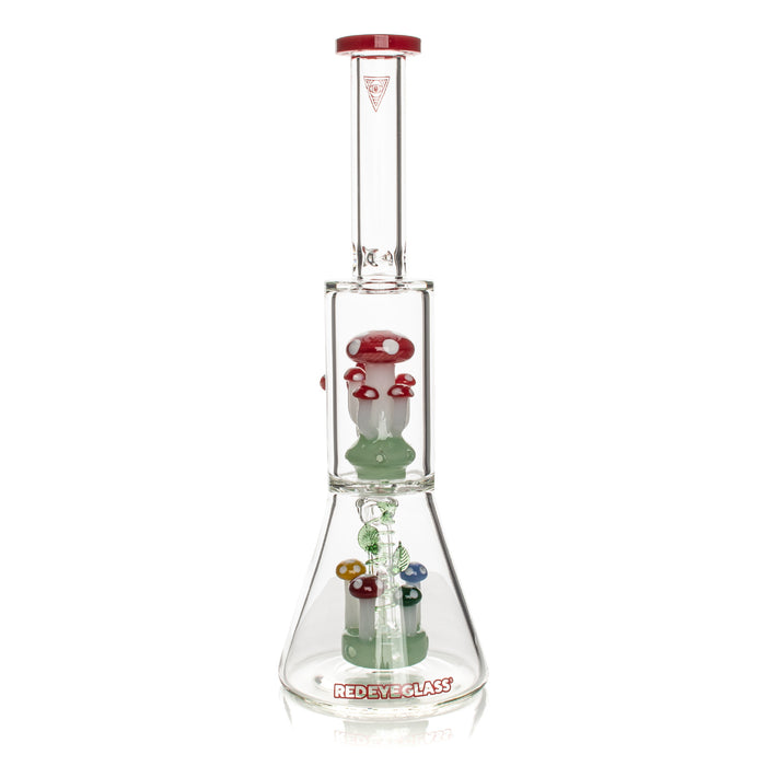 RED EYE GLASS AMANITA DUAL CHAMBER BONG - 12"