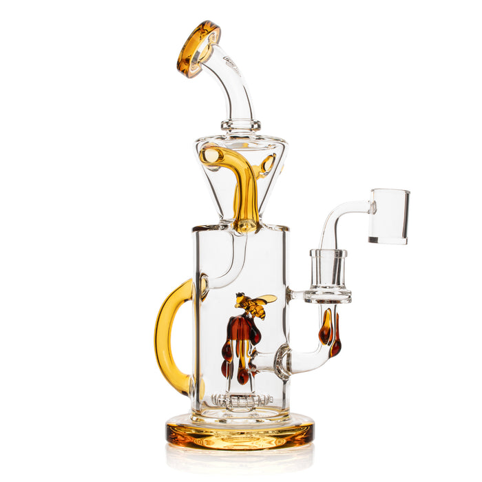 RED EYE GLASS APIARY DUAL UPTAKE KLEIN RECYCLER RIG - 10"