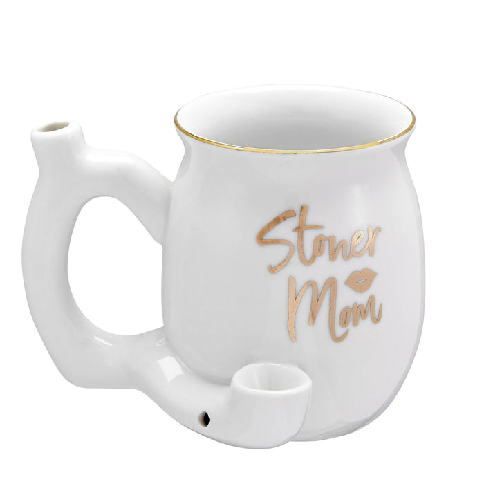 ROAST AND TOAST STONER MOM PIPE MUG - WHITE WITH GOLD PRINT_0