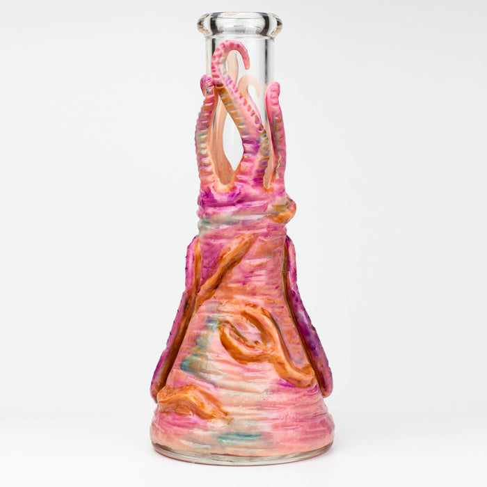 12.5"  Resin 3D artwork 7mm glass beaker water bong [TS105]_2