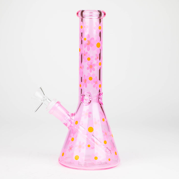 10" Color Glass Bong With Daisy Design [WP 061]_3