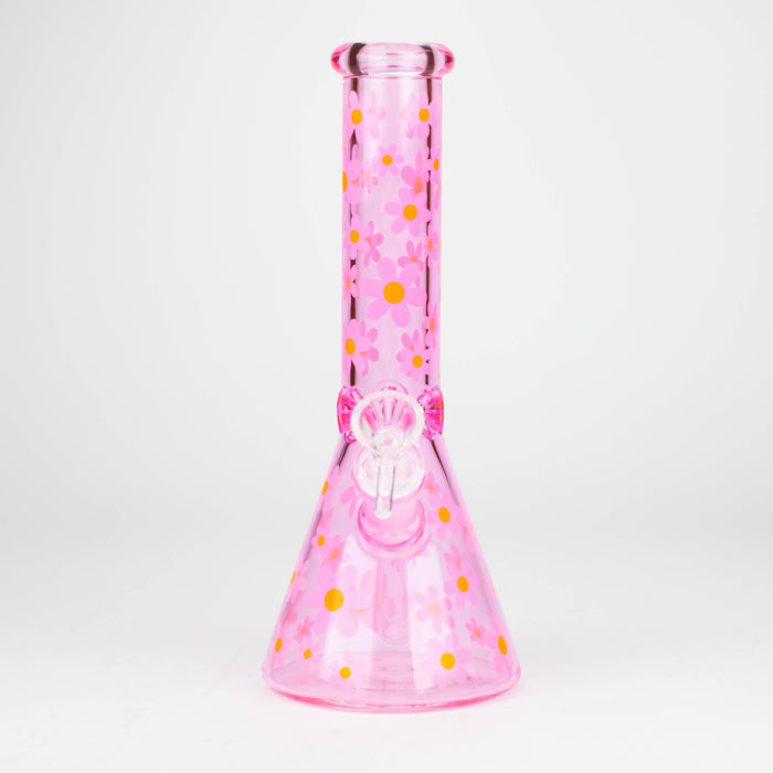 10" Color Glass Bong With Daisy Design [WP 061]_4