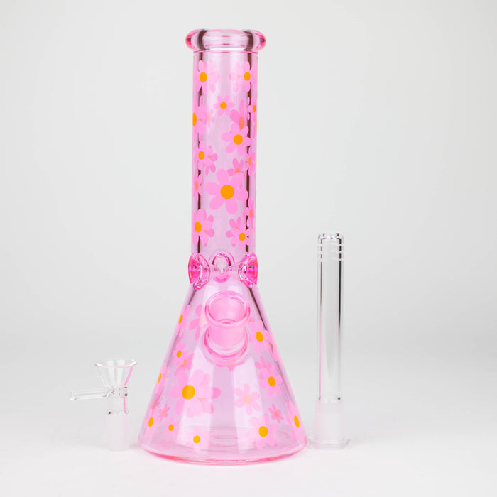 10" Color Glass Bong With Daisy Design [WP 061]_8