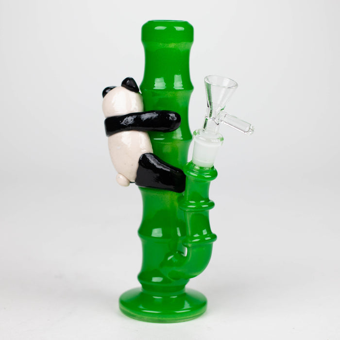 6.5" glass mini bong with a panda hanging on bamboo [XY-J17]_2