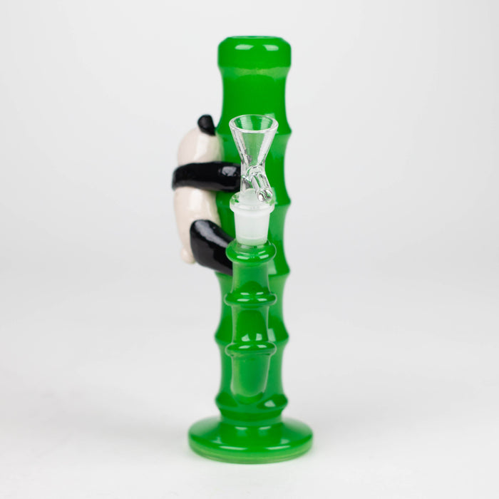 6.5" glass mini bong with a panda hanging on bamboo [XY-J17]_3