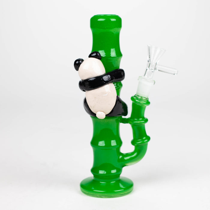 6.5" glass mini bong with a panda hanging on bamboo [XY-J17]_4