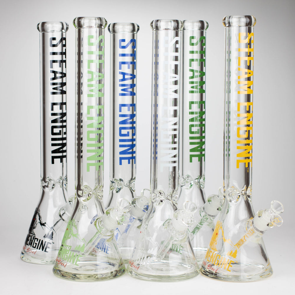 Steam Engine™ | 18 Inch 9mm glass bong with stickers by golden crown_0