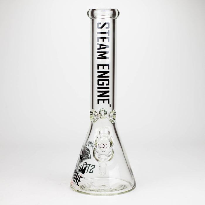 Steam Engine™ | 14 Inch 7mm glass bong with stickers by golden crown_10