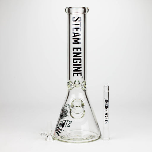 Steam Engine™ | 14 Inch 7mm glass bong with stickers by golden crown_1