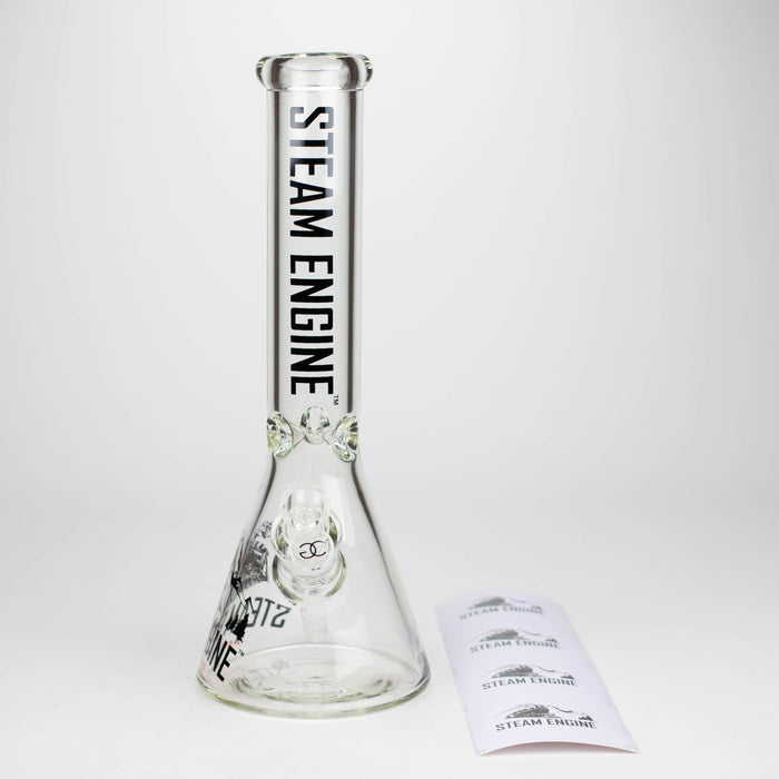 Steam Engine™ | 14 Inch 7mm glass bong with stickers by golden crown_2