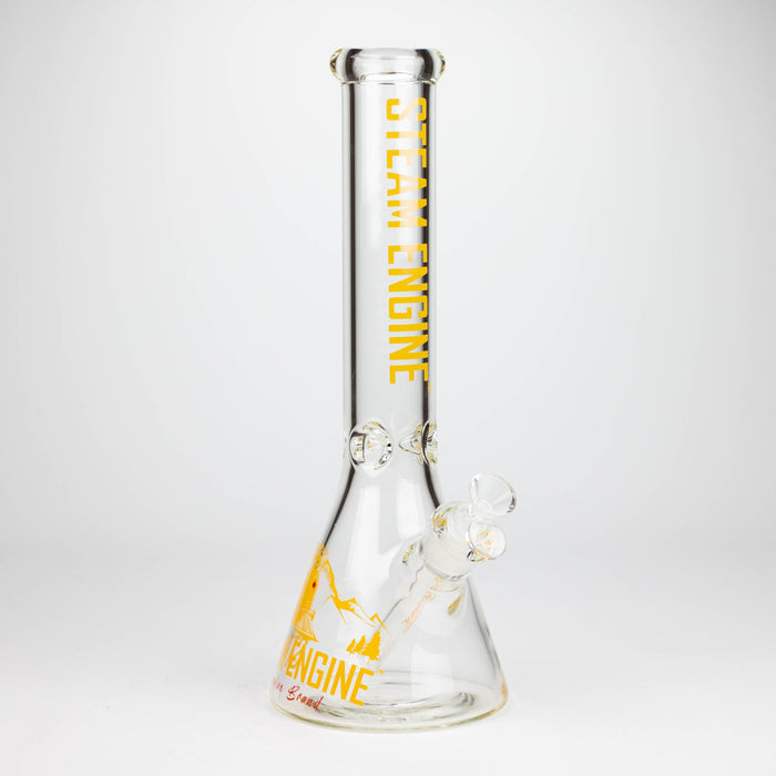 Steam Engine™ | 14 Inch 7mm glass bong with stickers by golden crown_5