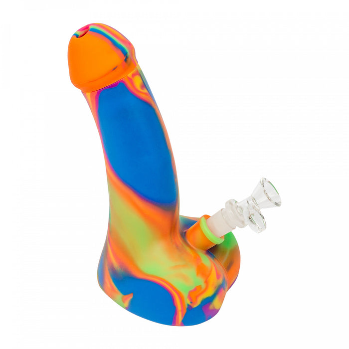 LIT SILICONE HEAD HONCHO WATER PIPE BONG - 9"
