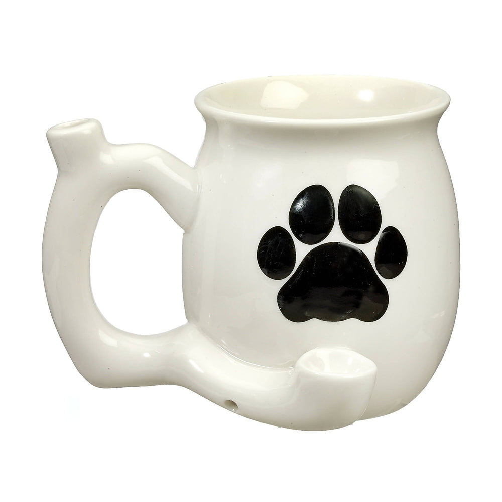 dog paw mug - white with black paw_0