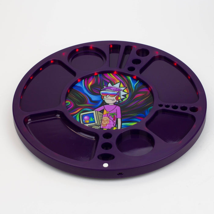 Multifunctional 360 Degree Rotating Led Spinning Rolling Tray_1