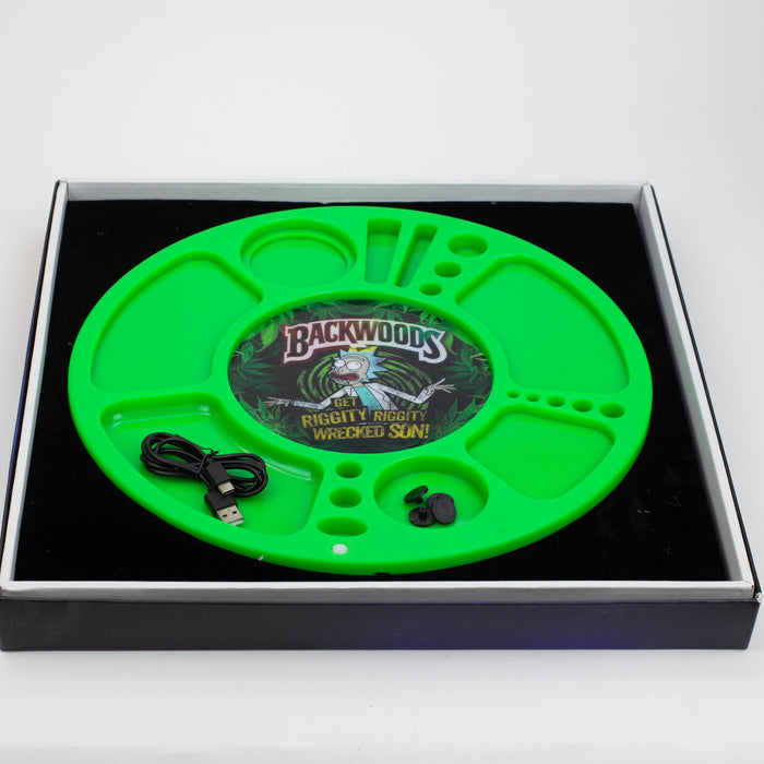 Multifunctional 360 Degree Rotating Led Spinning Rolling Tray_7